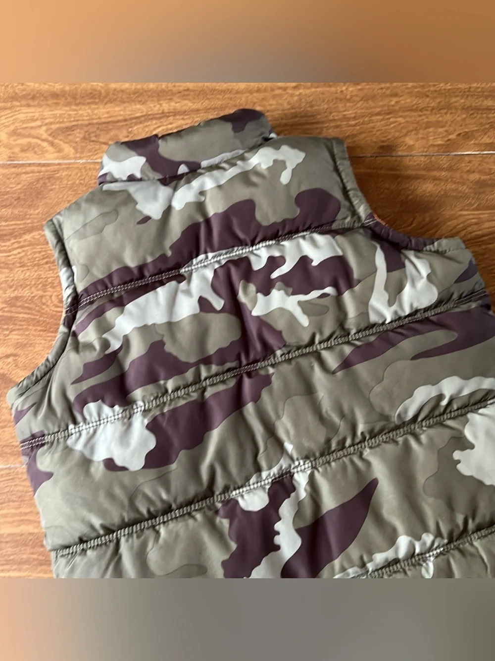 Old Navy Children Camouflage Green Orange full zip Toddlers Vest Kids size XS/5